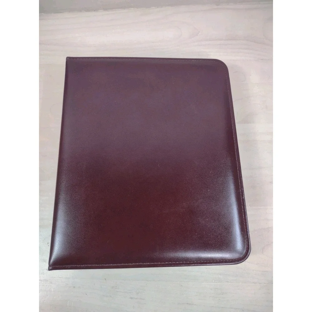 VTG 1998 FRANKLIN QUEST Leather 7-Ring Planner Binder ORGANIZER USA Burgundy